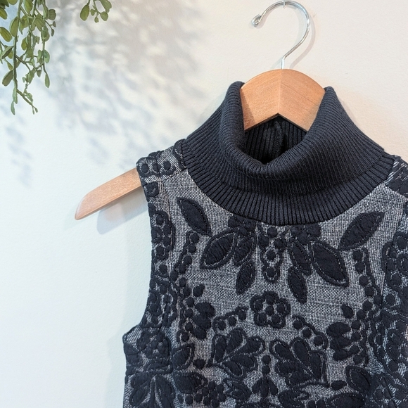 Maeve Jacquard Blue Turtle Neck Dress Sz 00 - Picture 3 of 7
